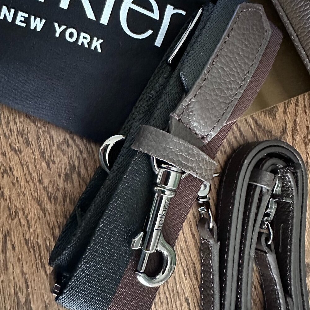 NWT! Botkier Valentina Crossbody Bag Black Pebbled Leather Slim -Chocolate - Picture 4 of 12